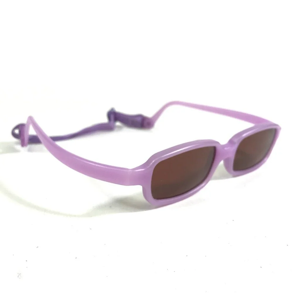 Miraflex Sunglasses NEW BABY 2 Purple Rectangular Frames with Brown Lenses 42-14